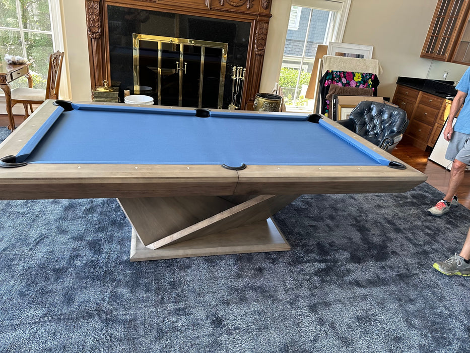 Origami Pool Table Smoke Glazed finish side view