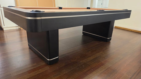 Plank and Hide Deco 8' Pool Table Black finish Camel Cloth