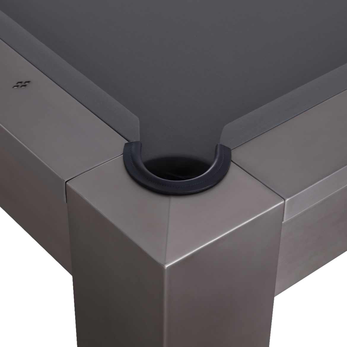 Plank and Hide Maxwell Pool table corner detail