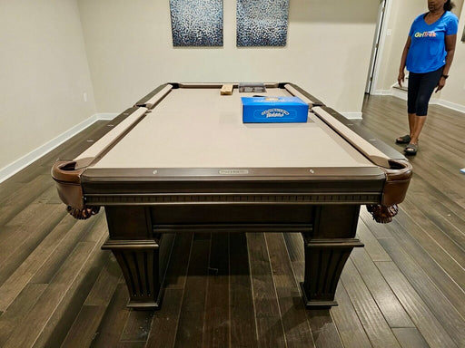 Plank and Hide Talbot pool talbe 8' khaki cloth end