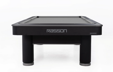 Rasson Iron Man pool table end view stock