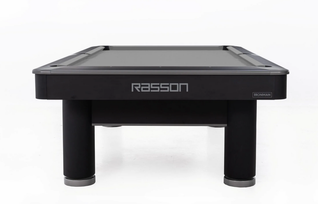 Rasson Iron Man pool table end view stock