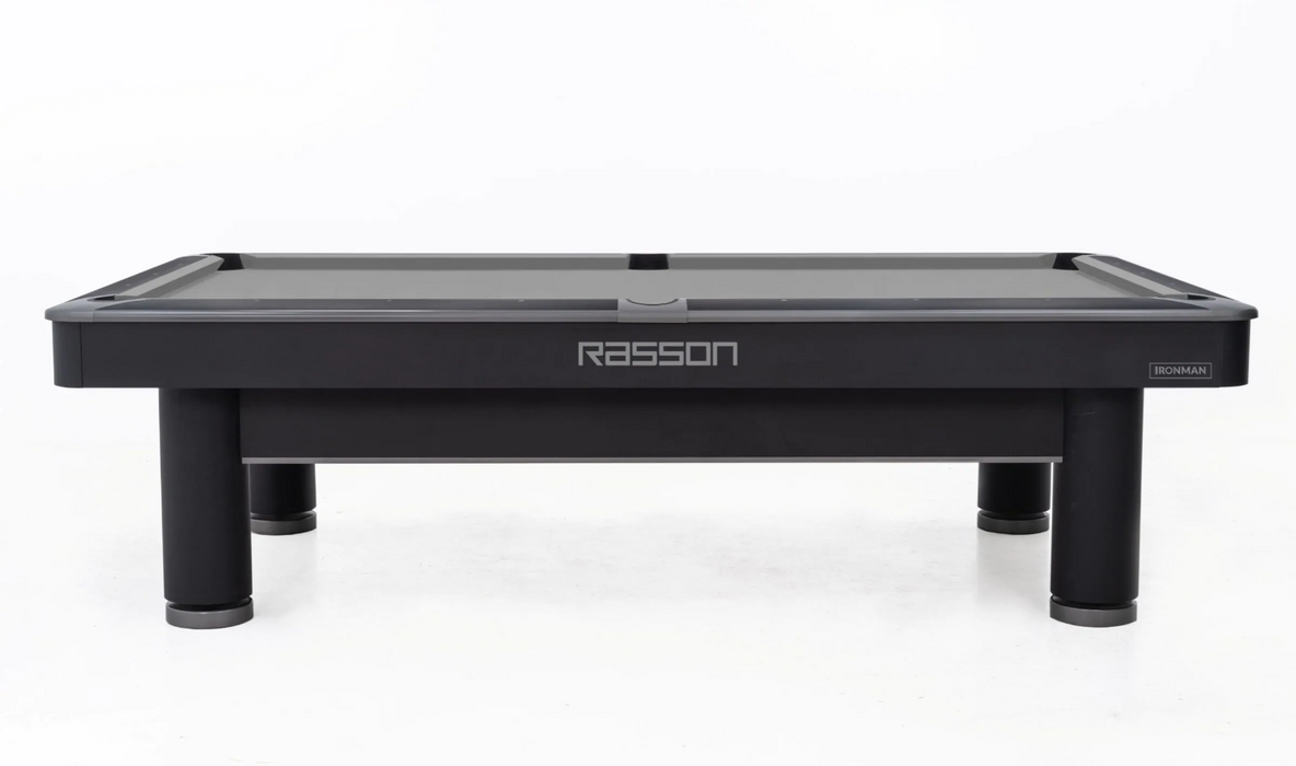 Rasson Iron Man pool table stock side view