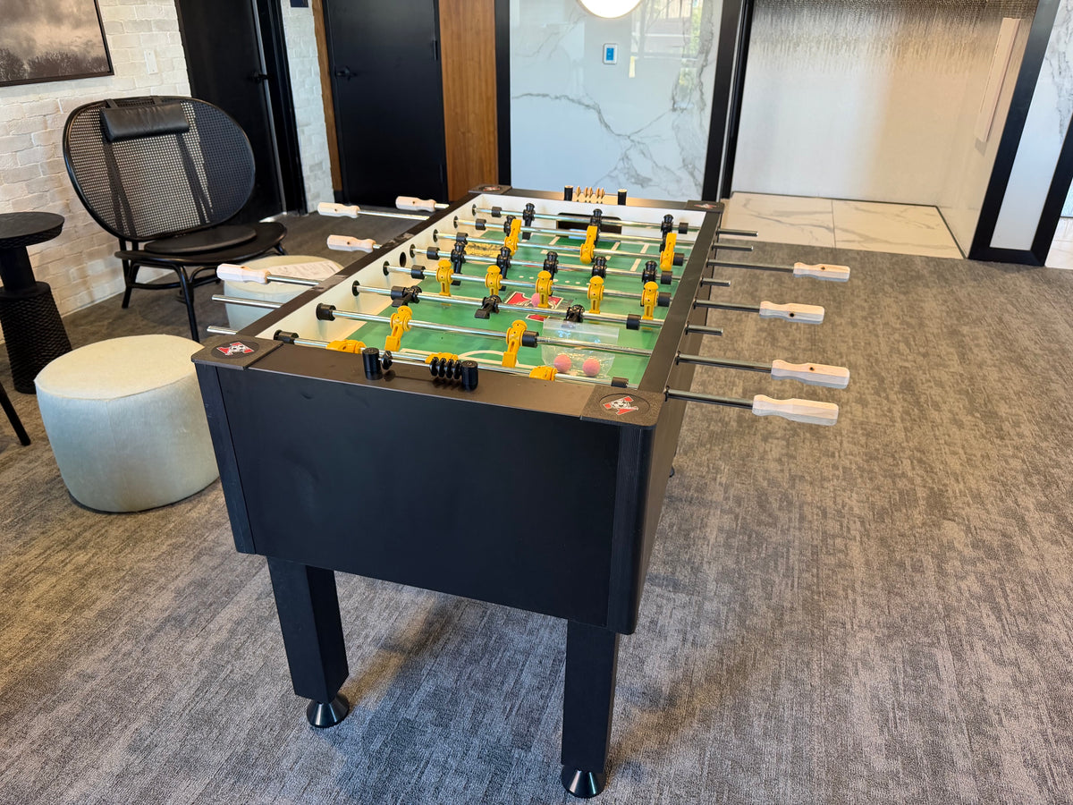 Tornado Classic II foosball table virginia install end view 2