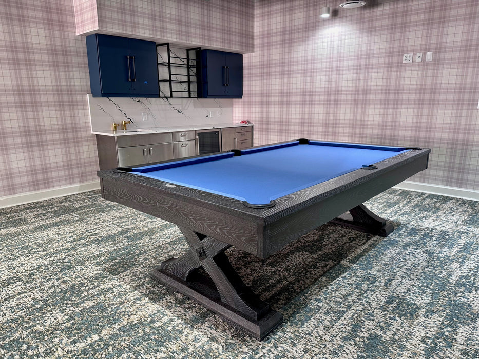 tustin pool table matte weathered oak