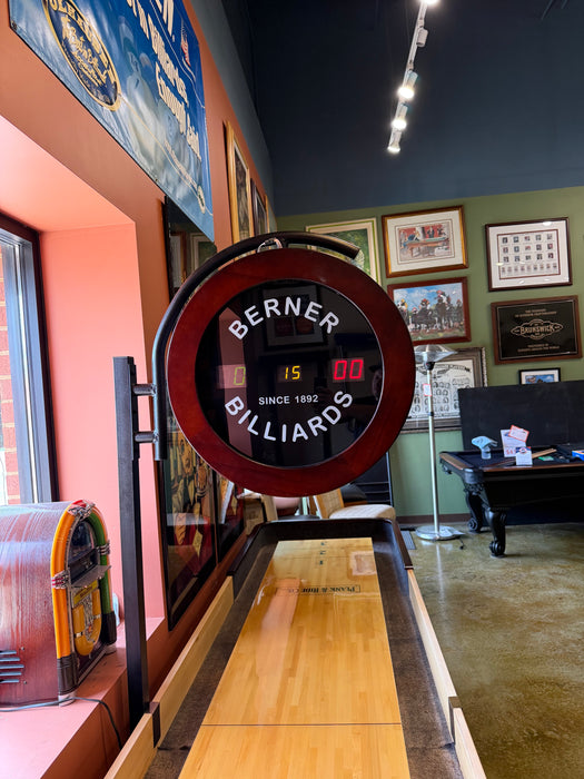 used Berner Pro 12' shuffleboard table scorer