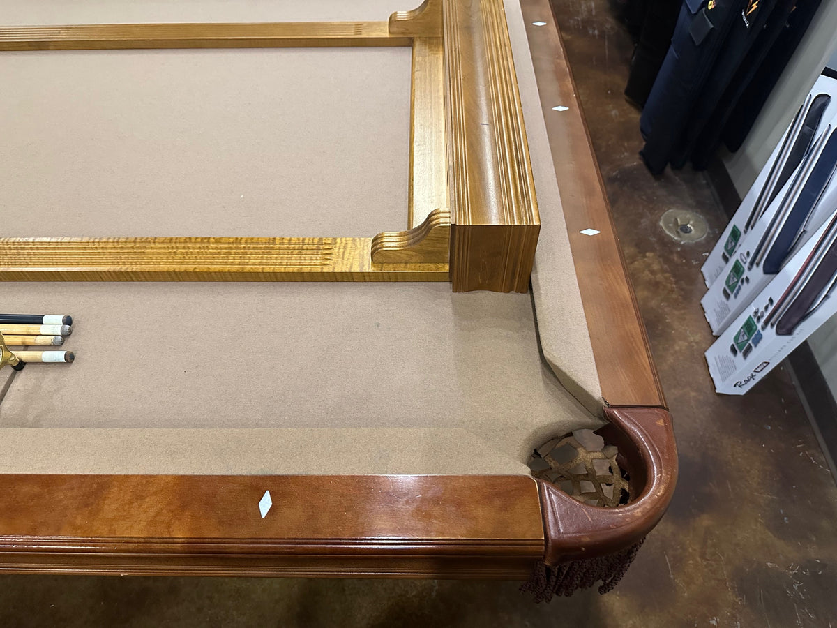 Used Brunswick Bradford 8' mahogany pool table corner