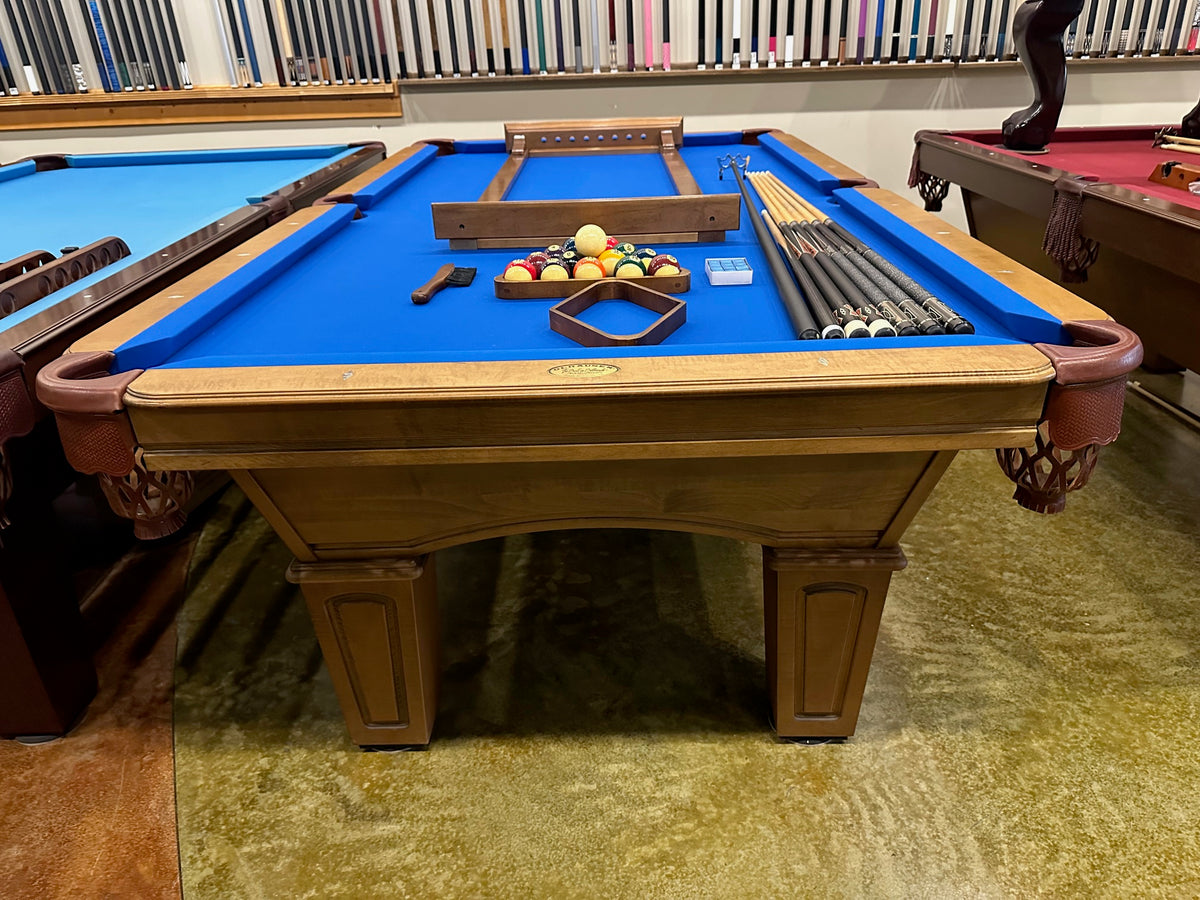 Used Olhausen Classic 8' American Walnut pool table end view