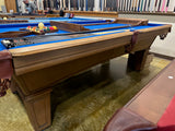 Used Olhausen Classic 8' American Walnut pool table side view