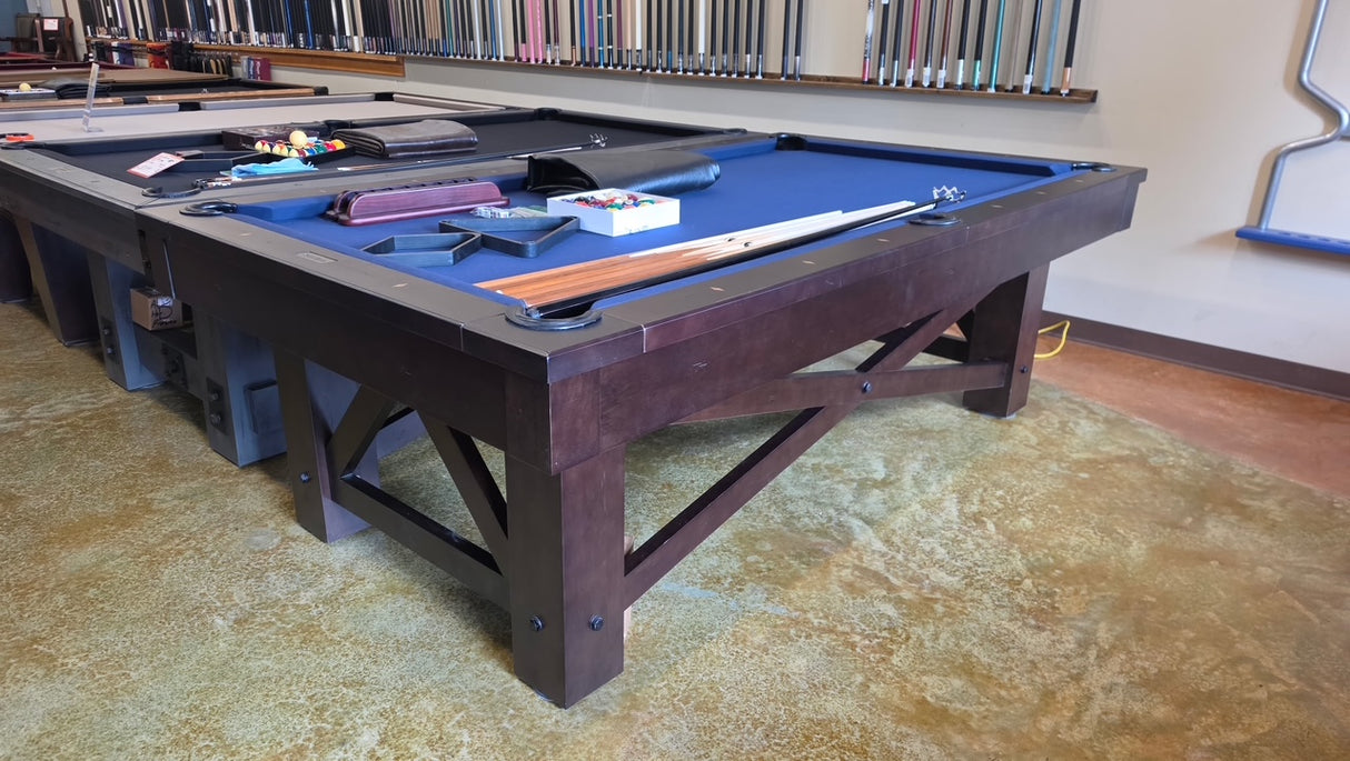 Used plank and hide 8' McCormick pool table smokehouse finish main