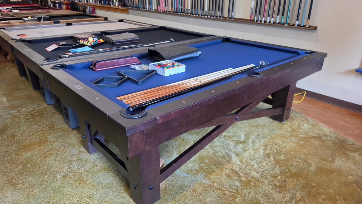 Used plank and hide 8' McCormick pool table smokehouse finish corner