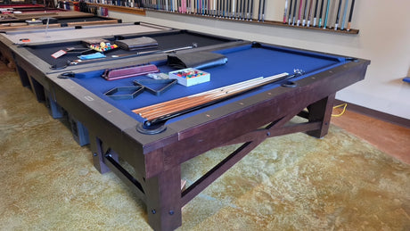 Used plank and hide 8' McCormick pool table smokehouse finish corner