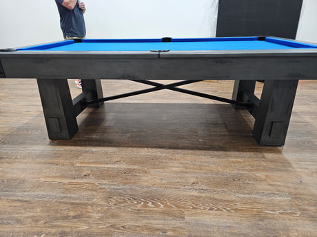 American heritage fresco pool table euro blue cloth  side view