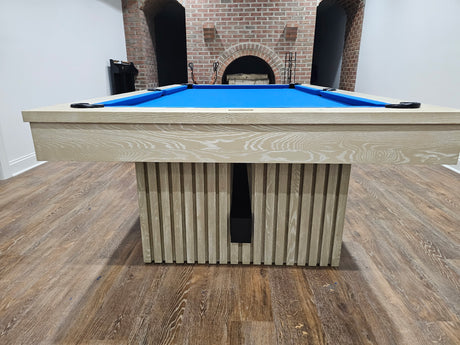 vancouver pool table natural ash finish euro blue cloth leg detail