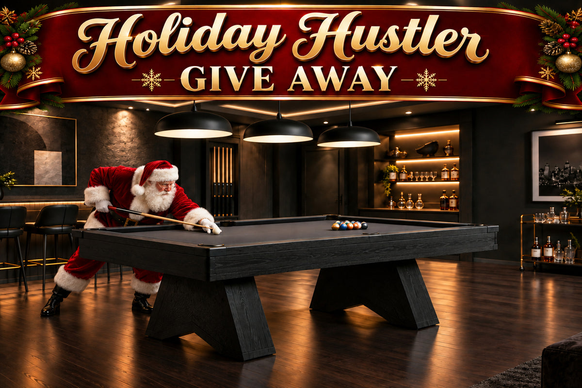 American Heritage Ann Arbor 8' pool table Black Ash finish room rendering