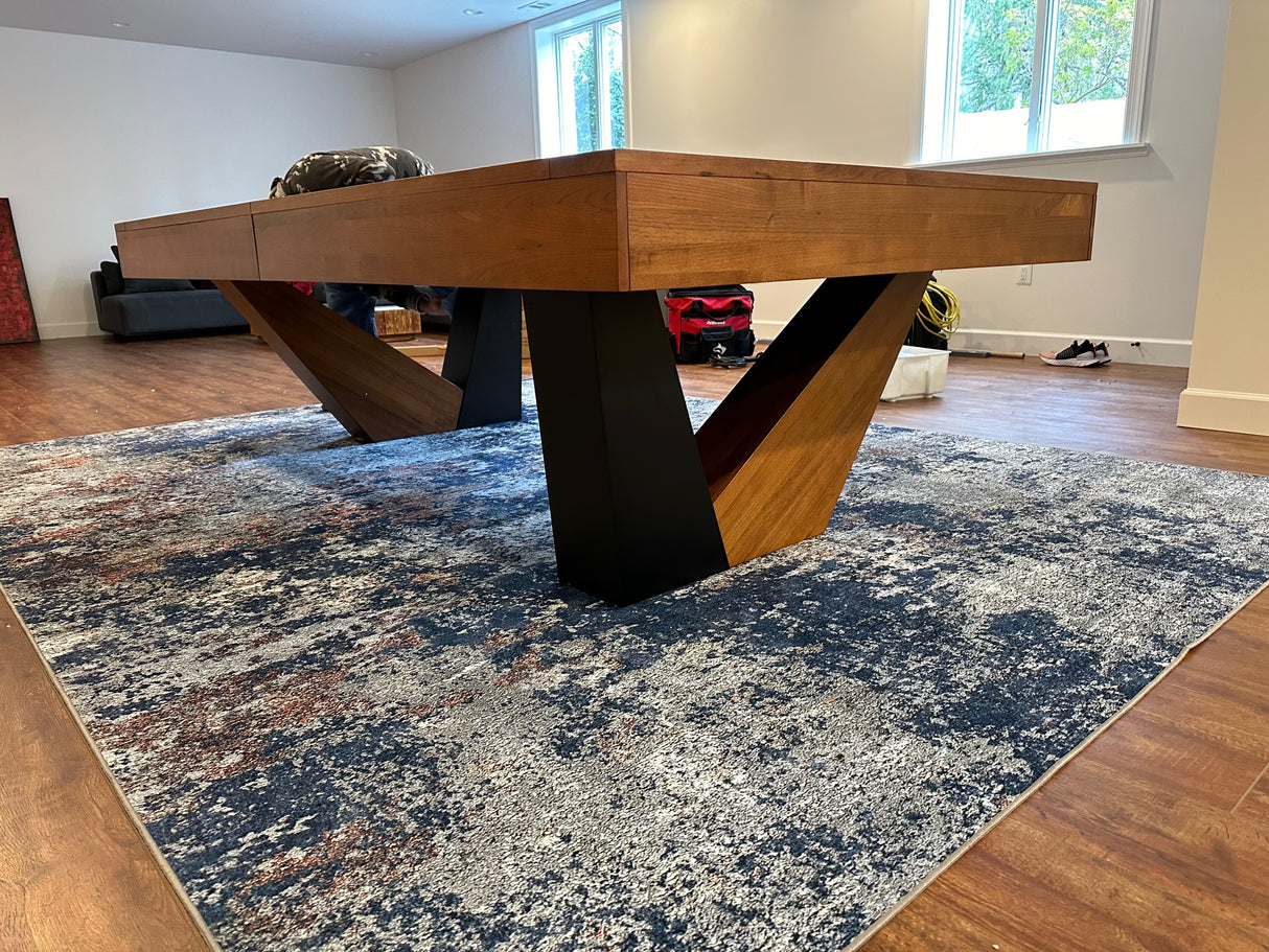 annex pool table walnut finish black cloth bottom