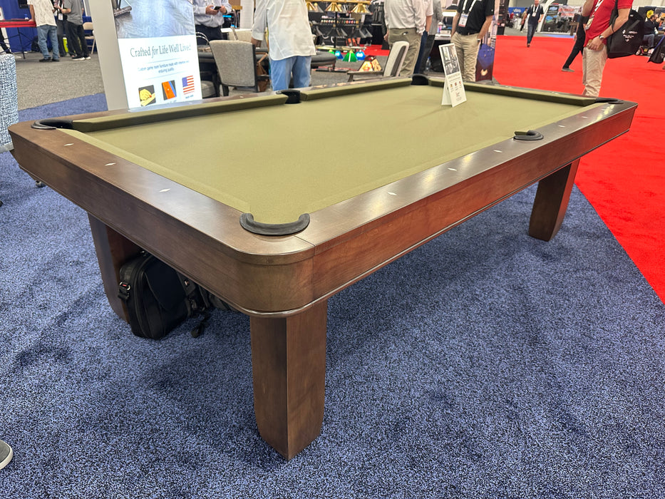 basecamp pool table truffle finish olive felt