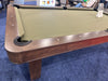 basecamp pool table truffle finish olive felt rail detail
