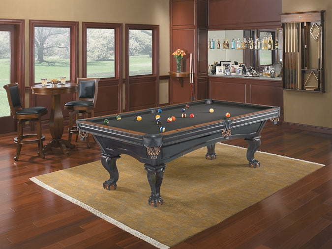 brunswick glenwood pool table black and chestnut two tone room stock
