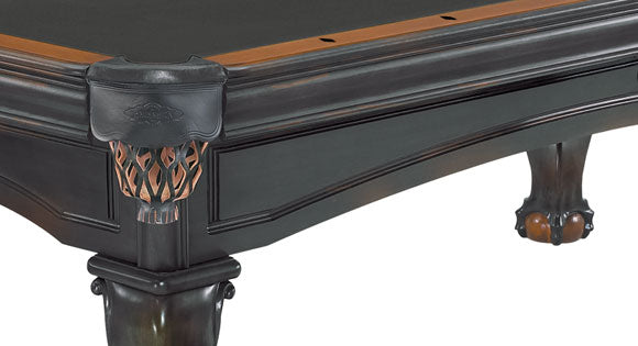 brunswick glenwood pool table black and chestnut two tone detail