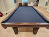 brunswick glenwood pool table 9' espresso tapered legs end view