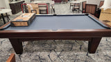 brunswick winfield espresso 8' pool table install side view