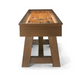 brunswick botanic shuffleboard table rustic dark brown end view stock
