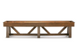 brunswick botanic shuffleboard table rustic dark brown side view stock