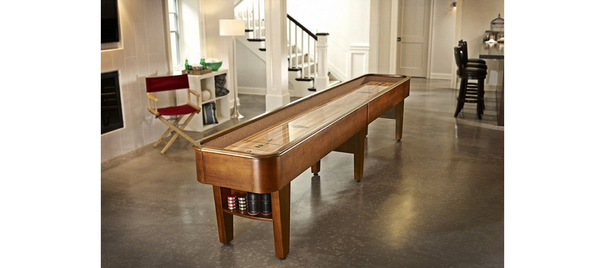 brunswick concord shuffleboard chestnut room setting