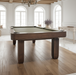 california house basecamp pool table truffle finish stock end view