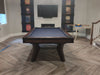 olhausen laguna pool table heritage oak finish end view