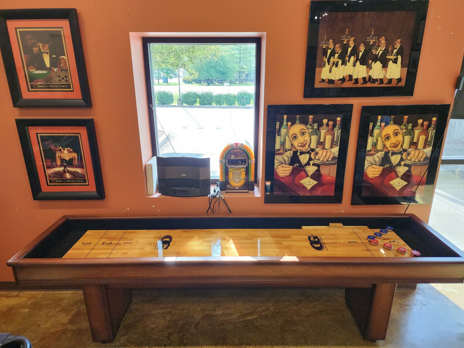 olhausen used 9' york shuffleboard table side