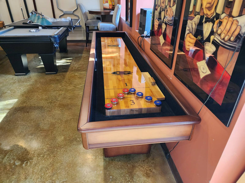 olhausen used 9' york shuffleboard table end