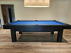 olhausen west end pool table matte black lacquer finish side view with drawer