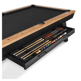 Plank and Hide Jensen pool table drawer in use