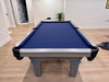 olhausen annabelle pool table 8' fossil grey with marine blue cloth end