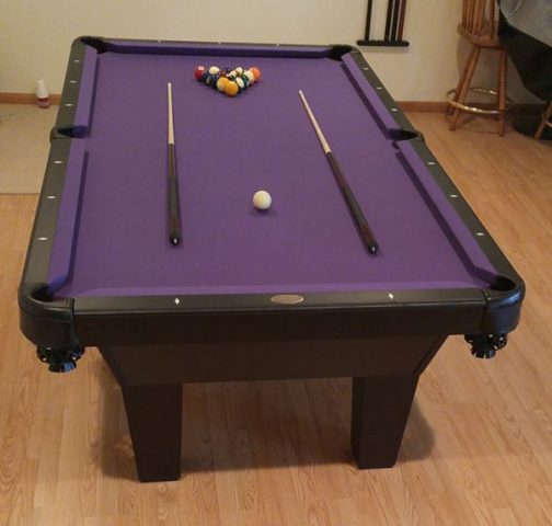 olhausen sheraton pool table black laminate end view