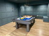 west end pool table 8' matte smoke finish grey cloth