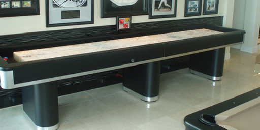 Olhausen sahara shuffleboard table black and aluminum 12'