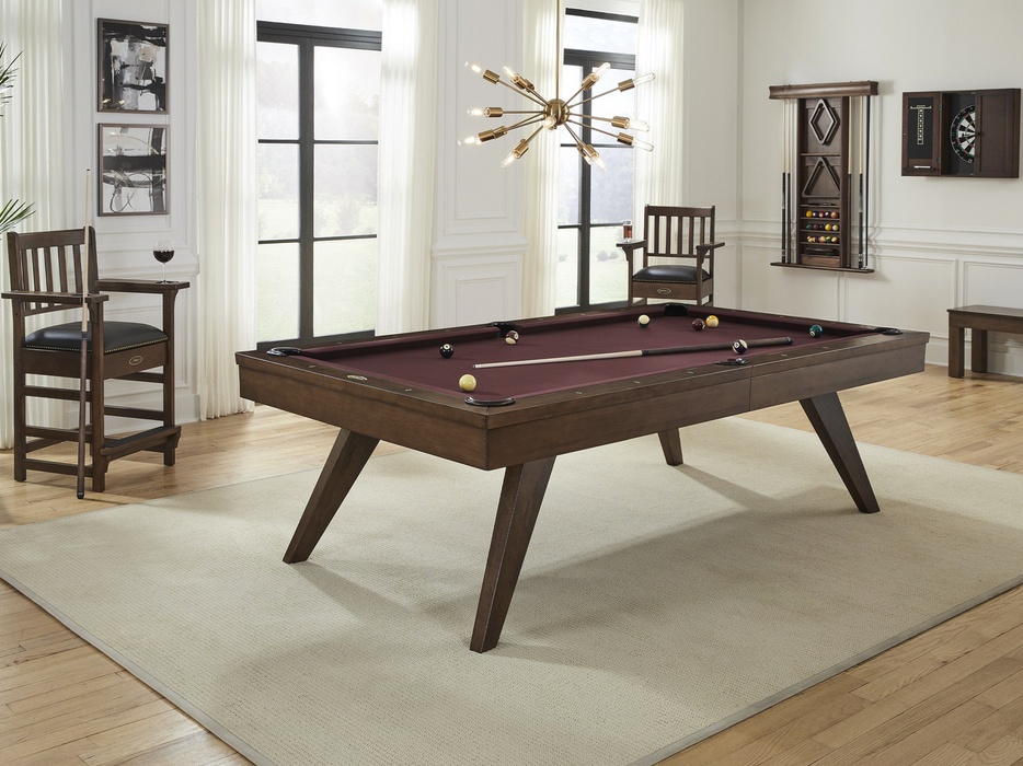 oslo pool table whiskey finish burgundy cloth