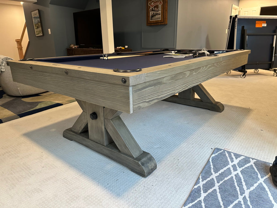 otis pool table weathered grey finish corner