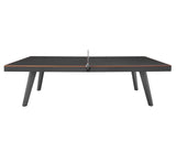 Plank and Hide Harper Ping Pong Table black and walnut finish side view stock
