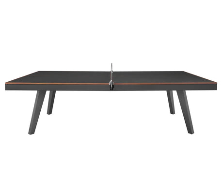 Plank and Hide Harper Ping Pong Table black and walnut finish side view stock