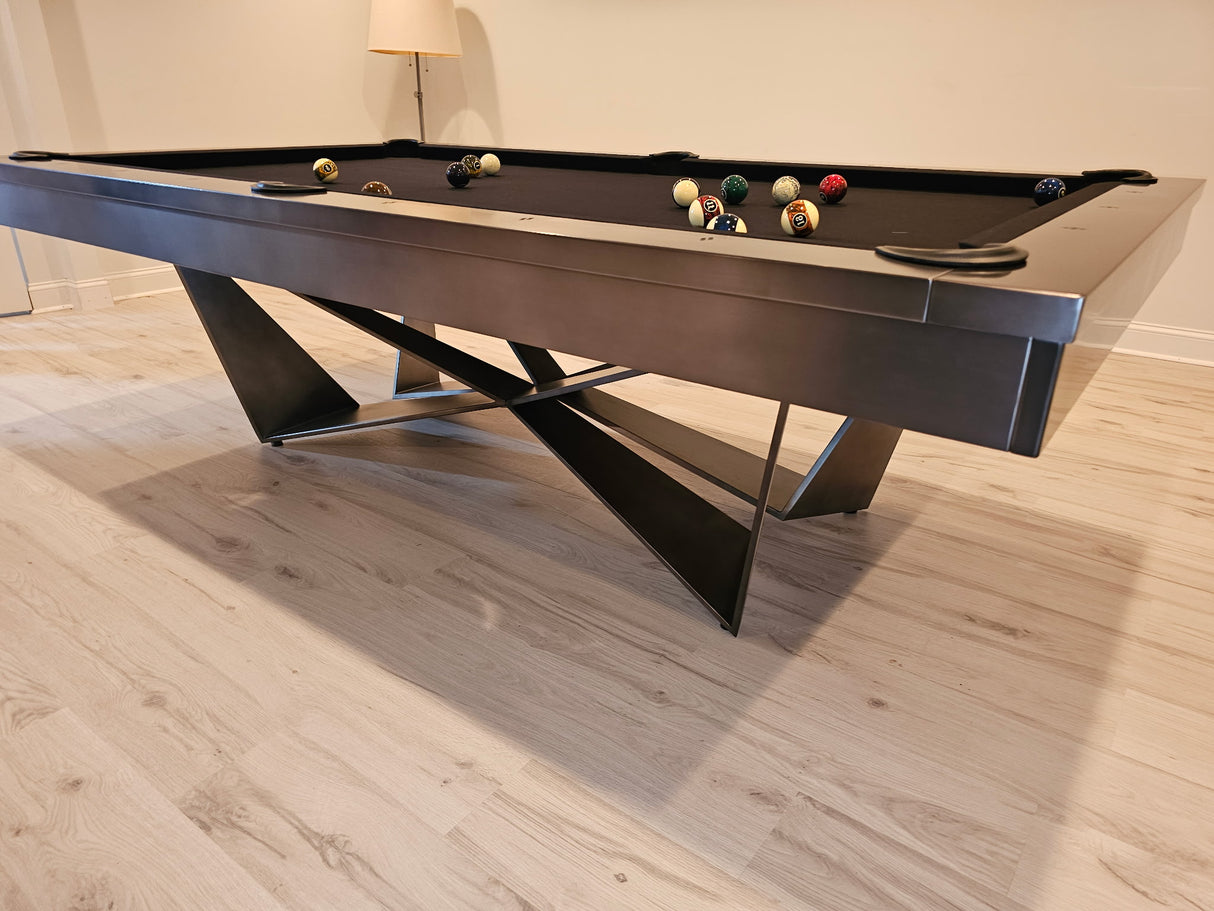 plank and hide essex pool table room side view