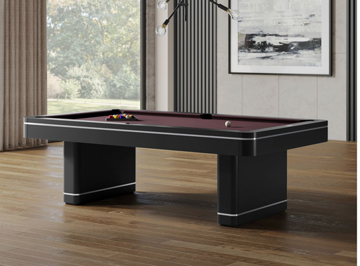 plank and hide deco pool table black room