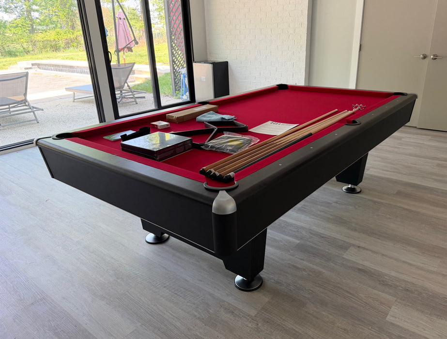 Presidential black diamond 8' pool table red cloth main