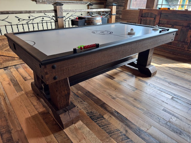 railyard air hockey table side view