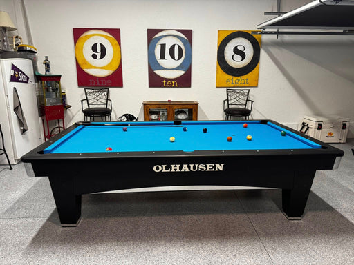 Olhausen Tournament Pro Pool table side view room