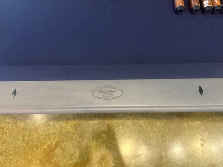 used Olhausen Blackhawk pool table 8' fossil grey logo