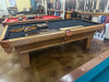 used olhausen sheraton oak 8' pool table side